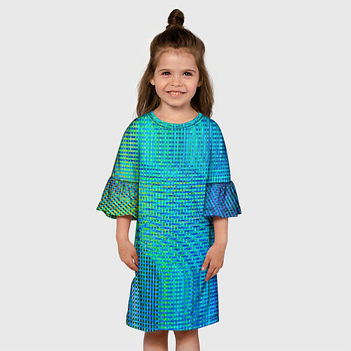 Детское платье Синусоидные волны из квадратиков / 3D-принт – фото 3