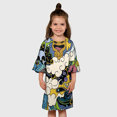 Детское платье Облачные монстры / 3D-принт – фото 3