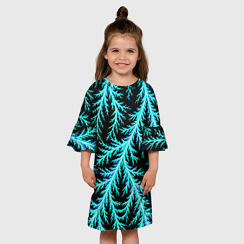 Детское платье Разряды электричества Tie Dye / 3D-принт – фото 3