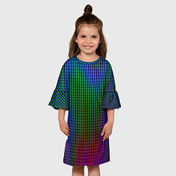 Платье клеш для девочки Неоновые светящиеся полосы, цвет: 3D-принт — фото 2