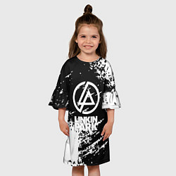 Платье клеш для девочки Linkin park logo краски текстура, цвет: 3D-принт — фото 2