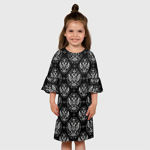 Детское платье Греб России в черно-белом стиле / 3D-принт – фото 3