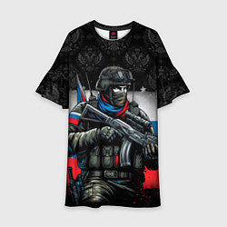 Платье клеш для девочки Русский солдат, цвет: 3D-принт