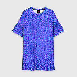 Платье клеш для девочки Волнистый неоновый с эффектом, цвет: 3D-принт