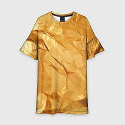 Платье клеш для девочки Золотая поверхность камня, цвет: 3D-принт