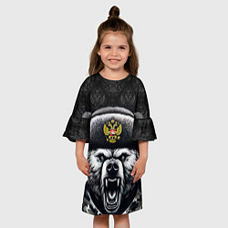 Платье клеш для девочки Русский медведь, цвет: 3D-принт — фото 2