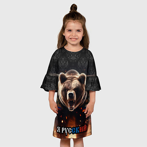 Детское платье Медведь я русский / 3D-принт – фото 3