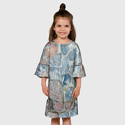 Платье клеш для девочки Каменный фон, цвет: 3D-принт — фото 2