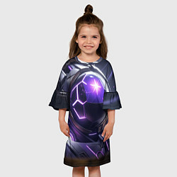 Платье клеш для девочки Чероно фиолетовый киборг, цвет: 3D-принт — фото 2