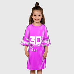 Платье клеш для девочки 30 seconds to mars pink, цвет: 3D-принт — фото 2