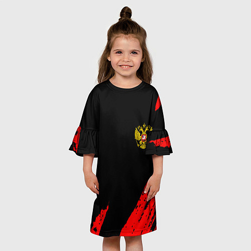 Детское платье Россия герб краски красные / 3D-принт – фото 3