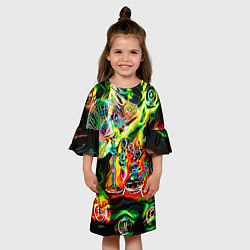 Платье клеш для девочки Хамелеон и стихии, цвет: 3D-принт — фото 2