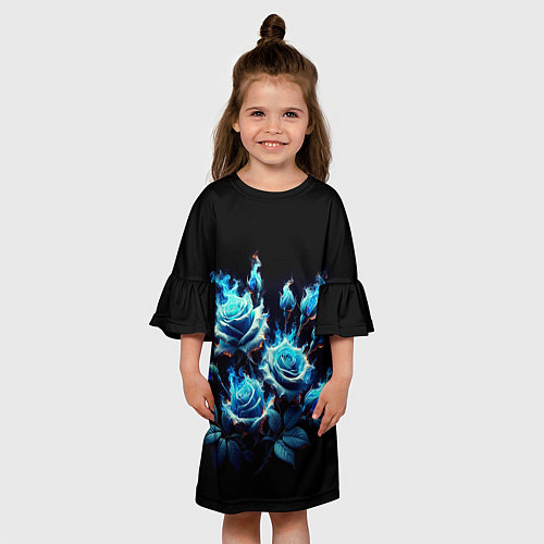 Детское платье Розы в голубом огне / 3D-принт – фото 3