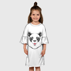 Платье клеш для девочки Влюблённый панда, цвет: 3D-принт — фото 2