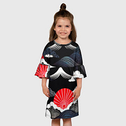 Платье клеш для девочки Японская симфония, цвет: 3D-принт — фото 2