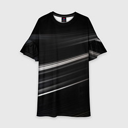 Платье клеш для девочки Black abstract background, цвет: 3D-принт