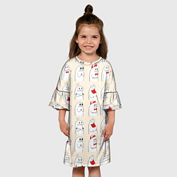 Платье клеш для девочки Смешные мемы паттерн, цвет: 3D-принт — фото 2