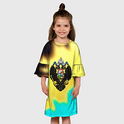 Платье клеш для девочки Российская империя герб краски, цвет: 3D-принт — фото 2