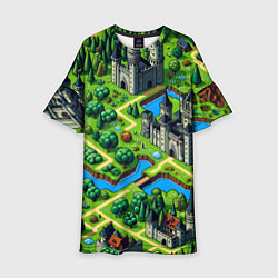 Платье клеш для девочки Heroes of Might and Magic - pixel map, цвет: 3D-принт