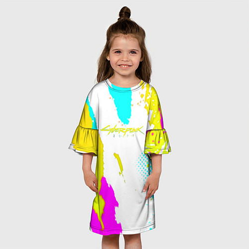 Детское платье Cyberpunk 2077 краски / 3D-принт – фото 3