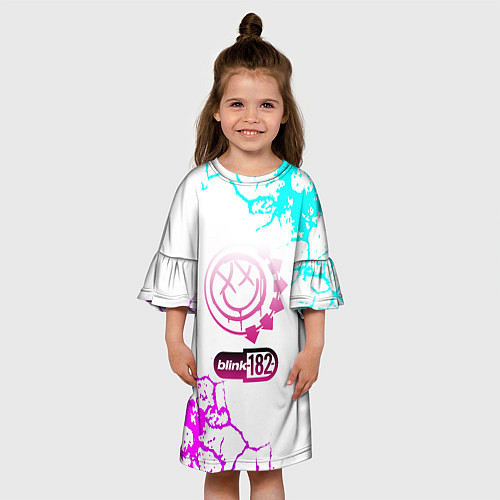 Детское платье Blink 182 неоновые краски / 3D-принт – фото 3