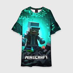 Платье клеш для девочки Minecraft квадратный персонаж, цвет: 3D-принт