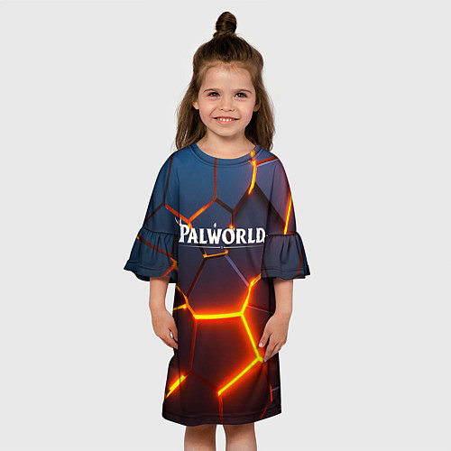 Детское платье Palworld logo разлом плит / 3D-принт – фото 3