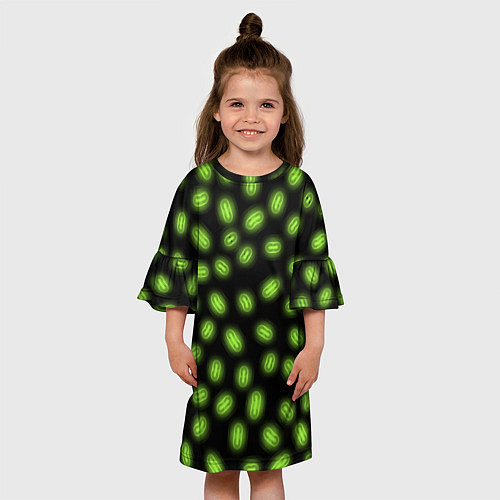 Детское платье Неоновая имитация бактерий / 3D-принт – фото 3