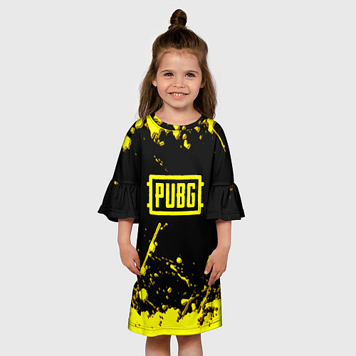 Детское платье Пабг жёлтые краски геймер / 3D-принт – фото 3
