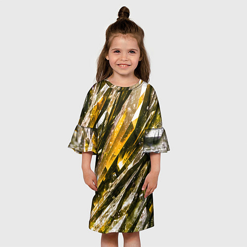 Детское платье Драгоценные кристаллы жёлтые / 3D-принт – фото 3