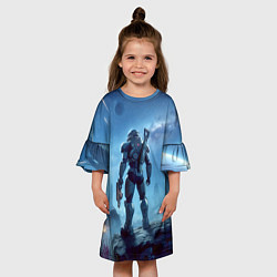Платье клеш для девочки Mass Effect - ai art, цвет: 3D-принт — фото 2