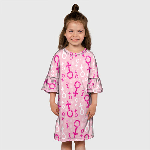 Детское платье Гендерный женский знак венеры / 3D-принт – фото 3