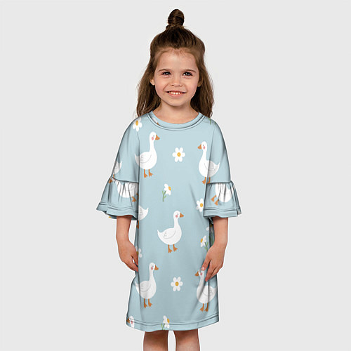 Детское платье Гусиный узор / 3D-принт – фото 3