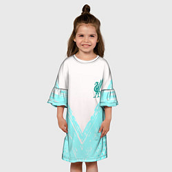 Платье клеш для девочки Liverpool logo texture fc, цвет: 3D-принт — фото 2