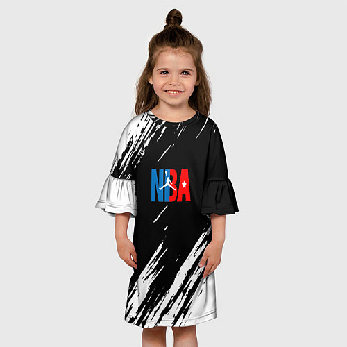 Детское платье Basketball текстура краски nba / 3D-принт – фото 3