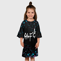 Платье клеш для девочки Alec monopoly graffiti брызги, цвет: 3D-принт — фото 2