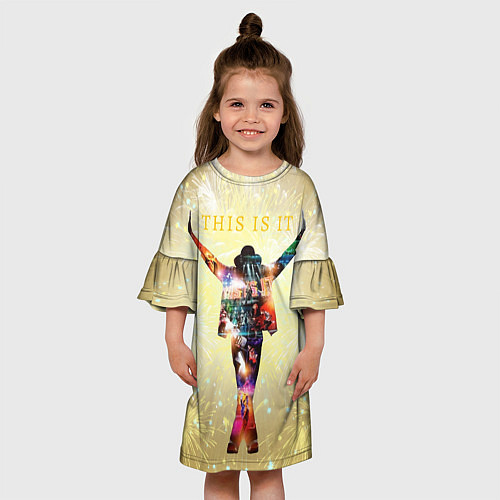 Детское платье Michael Jackson THIS IS IT - с салютами на золотом / 3D-принт – фото 3