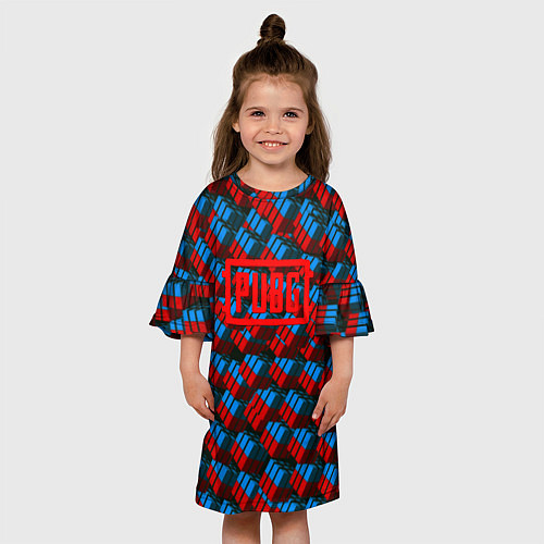 Детское платье ПАБГ текстура ящики / 3D-принт – фото 3