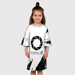 Платье клеш для девочки Portal 2 краски валв, цвет: 3D-принт — фото 2