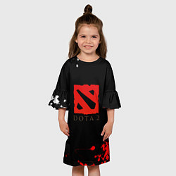 Платье клеш для девочки Dota 2 краски текстура, цвет: 3D-принт — фото 2