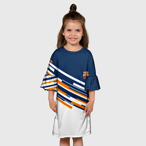 Детское платье Реал мадрид текстура футбол спорт / 3D-принт – фото 3