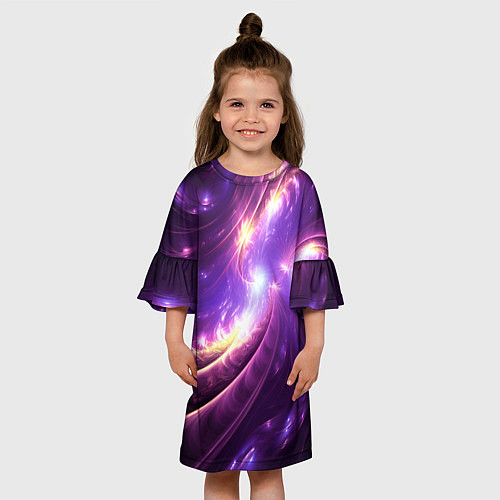 Детское платье Фиолетовый фрактал / 3D-принт – фото 3