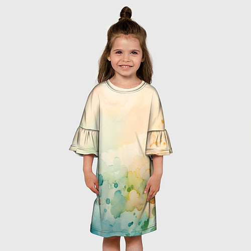 Детское платье Светлая акварель / 3D-принт – фото 3