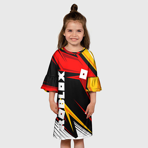 Детское платье Роблокс - спортивная абстрация / 3D-принт – фото 3