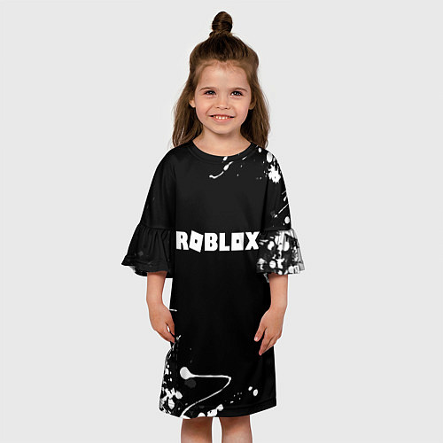Детское платье Roblox текстура краски белые / 3D-принт – фото 3