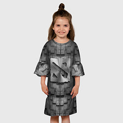 Платье клеш для девочки Dota - metal texture, цвет: 3D-принт — фото 2