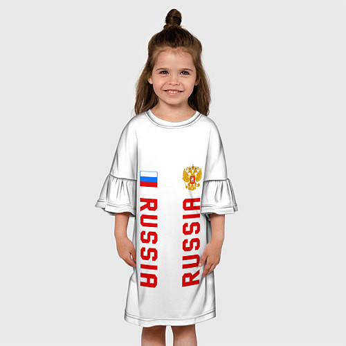 Детское платье Россия три полоски на белом фоне / 3D-принт – фото 3
