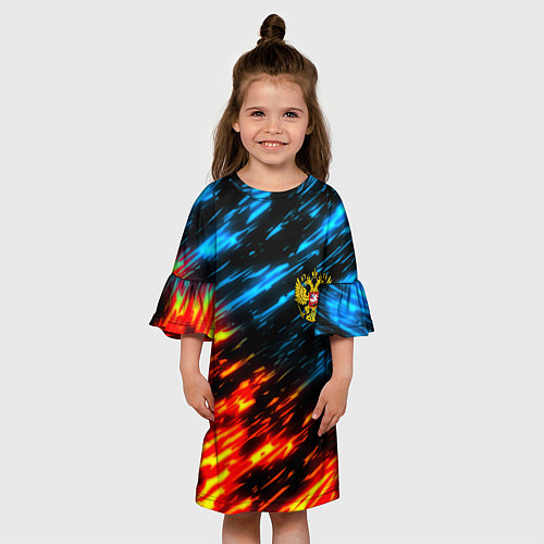 Детское платье Герб России огненный стиль / 3D-принт – фото 3