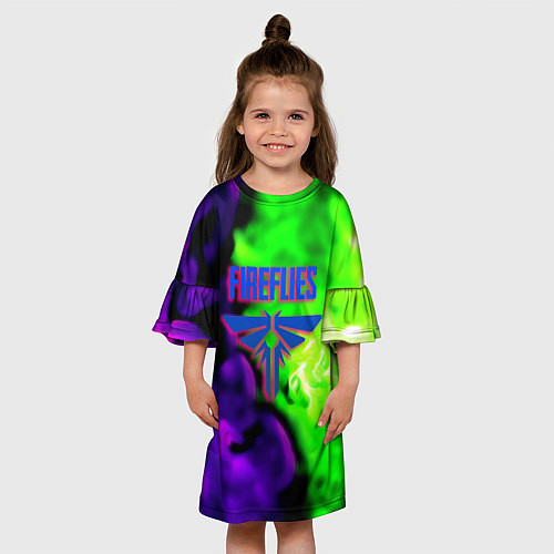 Детское платье Цикады токсичный огонь / 3D-принт – фото 3
