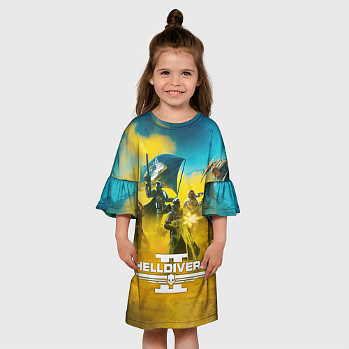 Детское платье Адские десантники против жуков - helldivers 2 / 3D-принт – фото 3